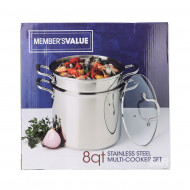 Member's Value 8Qt Stainless Steel Multi-Cooker Set 4pcs 